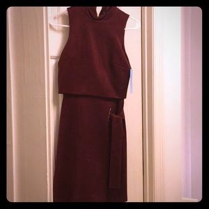 Suede sleeveless dress